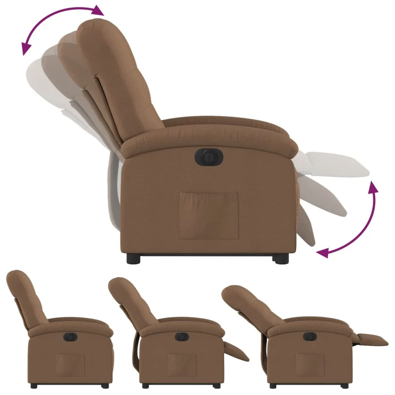 Fauteuil relax TV fonction de levage électrique très confortable en tissu marron DEC028436