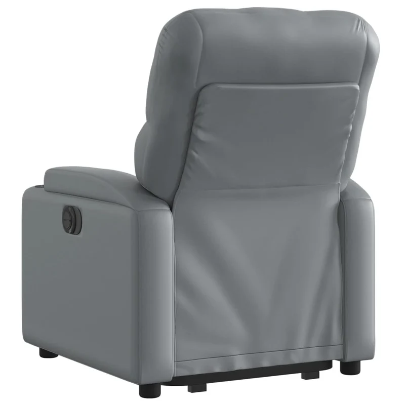 Fauteuil relax TV fonction de levage électrique très confortable en PVC gris DEC028377