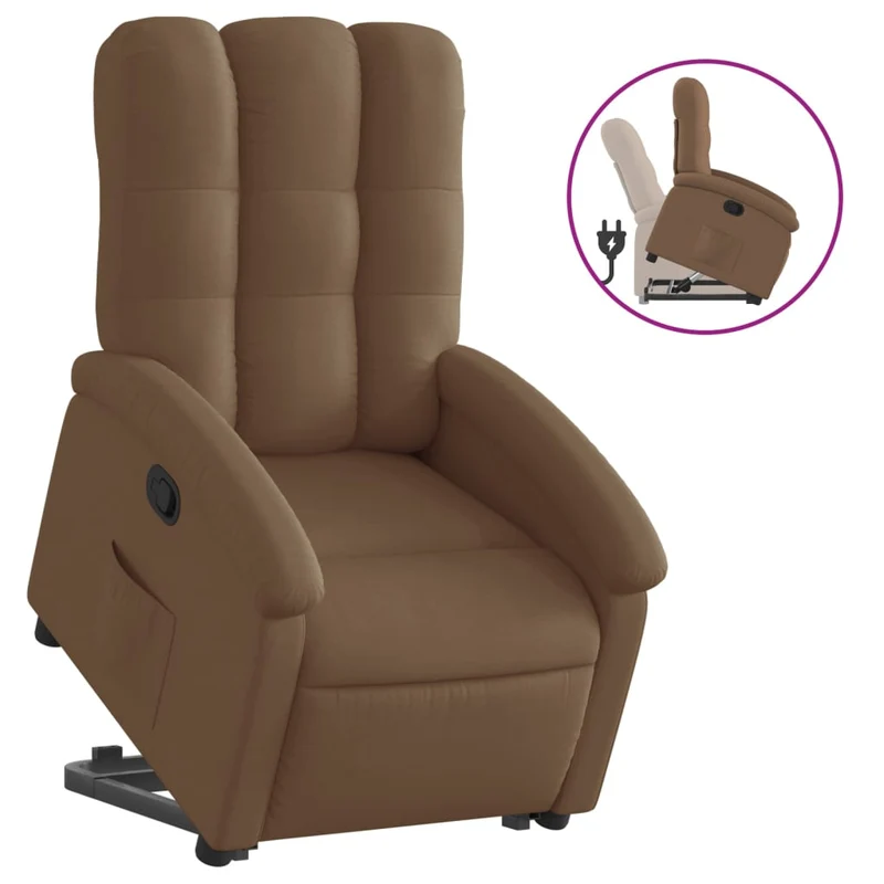 Fauteuil relax TV rembourrage confortable levage électrique en tissu marron DEC028051