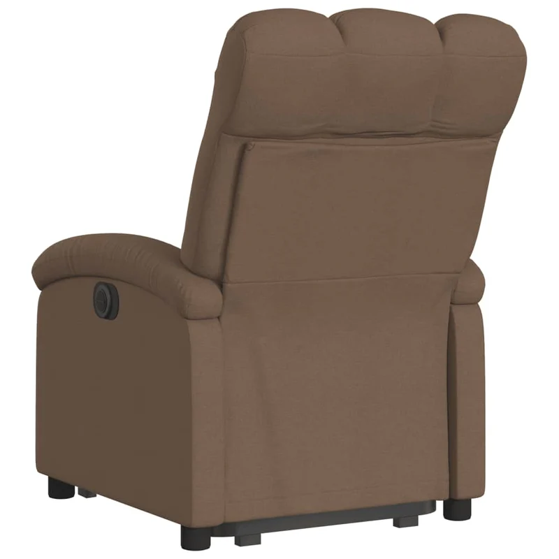 Fauteuil relax TV rembourrage confortable levage électrique en tissu marron DEC028051