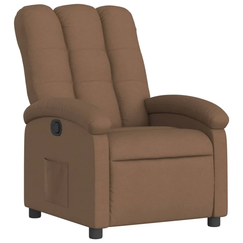 Fauteuil relax TV rembourrage confortable inclinaison manuelle en tissu marron DEC028035