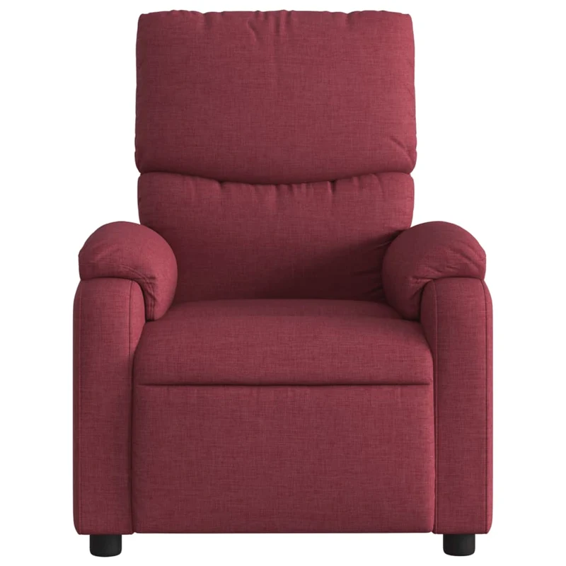 Fauteuil de relaxation TV fonction massage inclinable inclinaison manuelle en tissu rouge bordeaux DEC027090