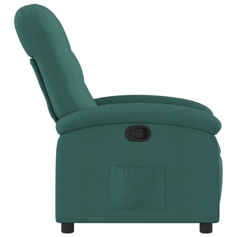 Fauteuil relax TV rembourrage confortable fonction d'inclinaison manuelle en tissu vert foncé DEC028210