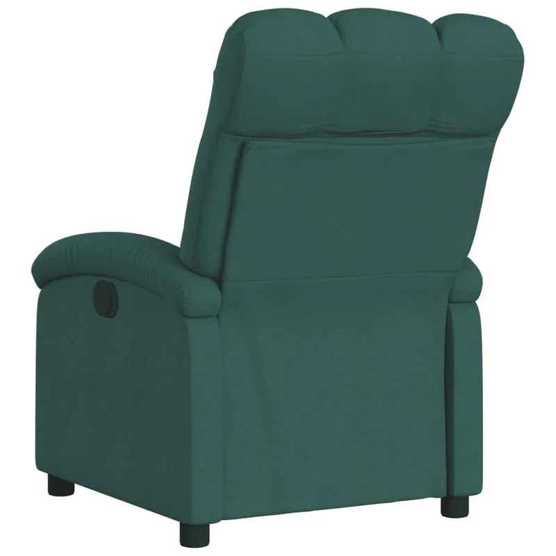 Fauteuil relax TV rembourrage confortable fonction d'inclinaison manuelle en tissu vert foncé DEC028210