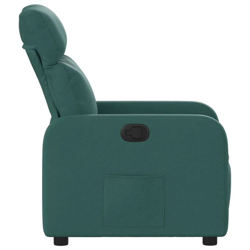 Fauteuil relax TV rembourrage confortable fonction d'inclinaison manuelle en tissu vert foncé DEC028215