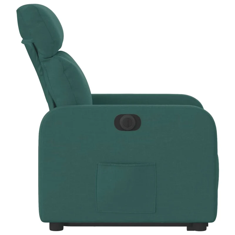 Fauteuil relax TV fonction de levage électrique très confortable en tissu vert foncé DEC028609
