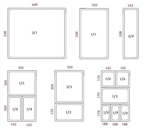 Lot de 6 Bacs Gastro H-Pan GN 1/8 – Haute Température & Polyvalence Pro