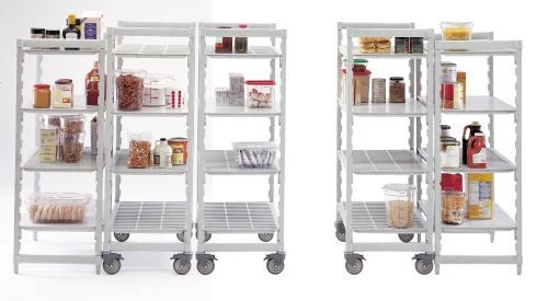 Rayonnage alimentaire mobile Premium - Hauteur 1790 mm - 4 étagères