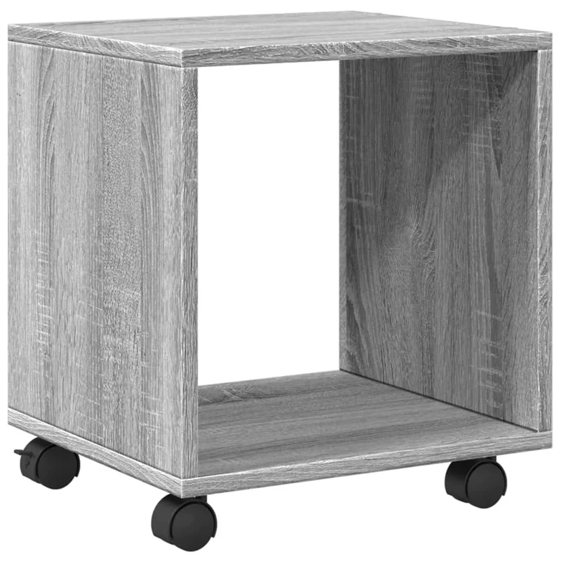 Table d'appoint console d'entrée meuble de salon sur roulettes 37 x 33 x 42,5 cm bois d'ingénierie gris DEC031380