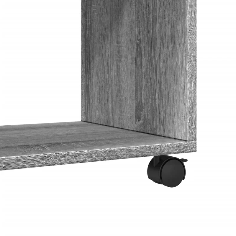 Table d'appoint console d'entrée meuble de salon sur roulettes 37 x 33 x 42,5 cm bois d'ingénierie gris DEC031380
