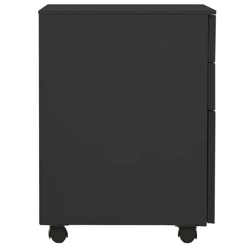 Caissons à tiroirs meuble de bureau sur roulettes 3 tiroirs 39 x 45 x 60 cm acier anthracite DEC024558