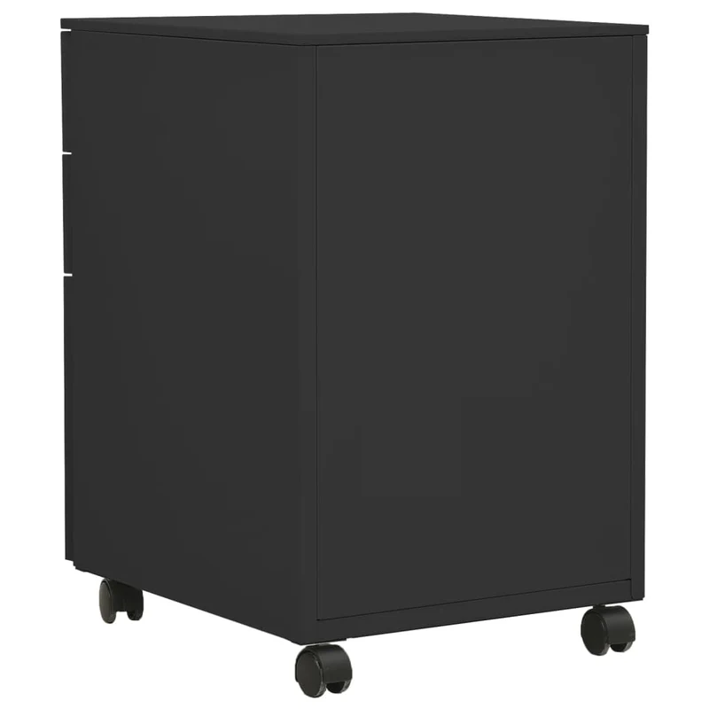 Caissons à tiroirs meuble de bureau sur roulettes 3 tiroirs 39 x 45 x 60 cm acier anthracite DEC024558