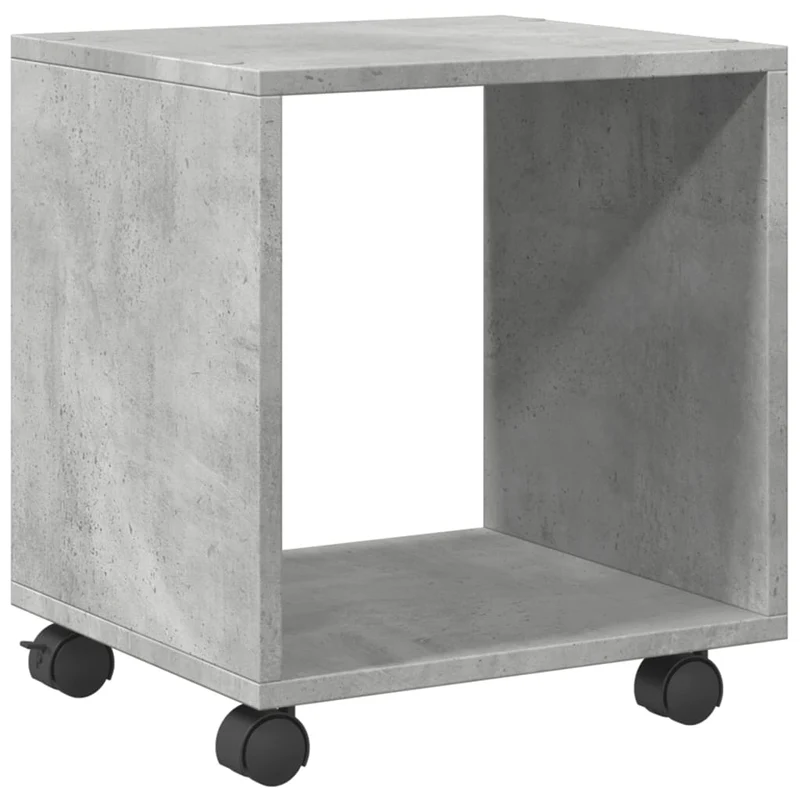 Table d'appoint sur roulettes 37 x 33 x 42,5 cm bois d’ingénierie gris DEC031388