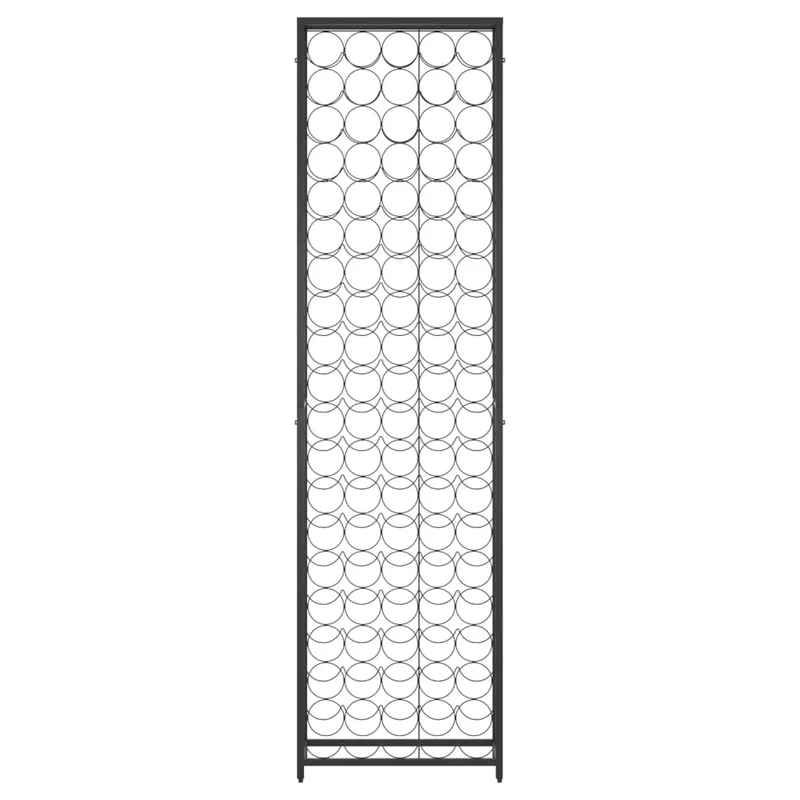 Casier range bouteilles étagère de rangement vin de 95 bouteilles 54 x 18 x 200cm fer forgé noir DEC024281