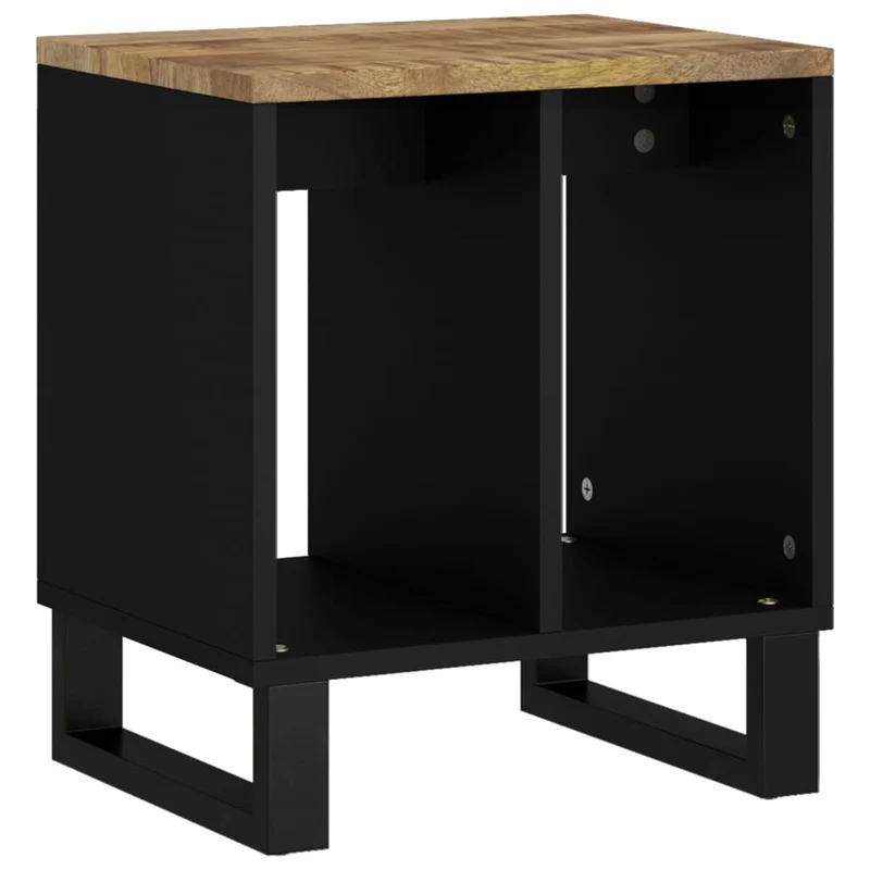 Table d'appoint avec 2 compartiments ouverts 40 x 31 x 46 cm bois de manguier et d'ingénierie marron et métal DEC032895