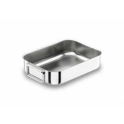 Plat à rotir inox, avec anses tombantes