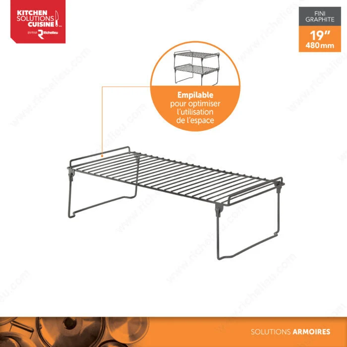 Étagère empilable en fil d'acier – Graphite