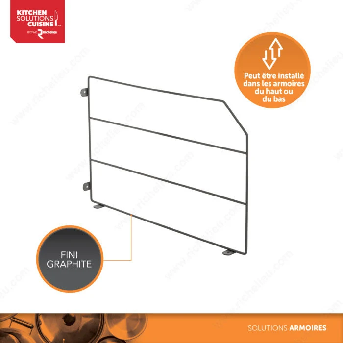 Séparateur de plats de cuisson en fil d'acier – Graphite