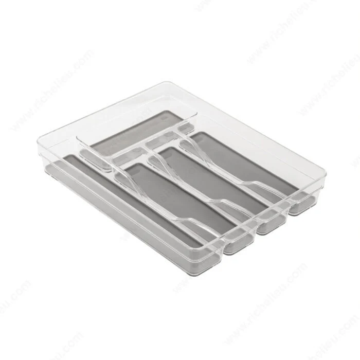 Organisateur de tiroir 5 compartiments – Transparent/Gris