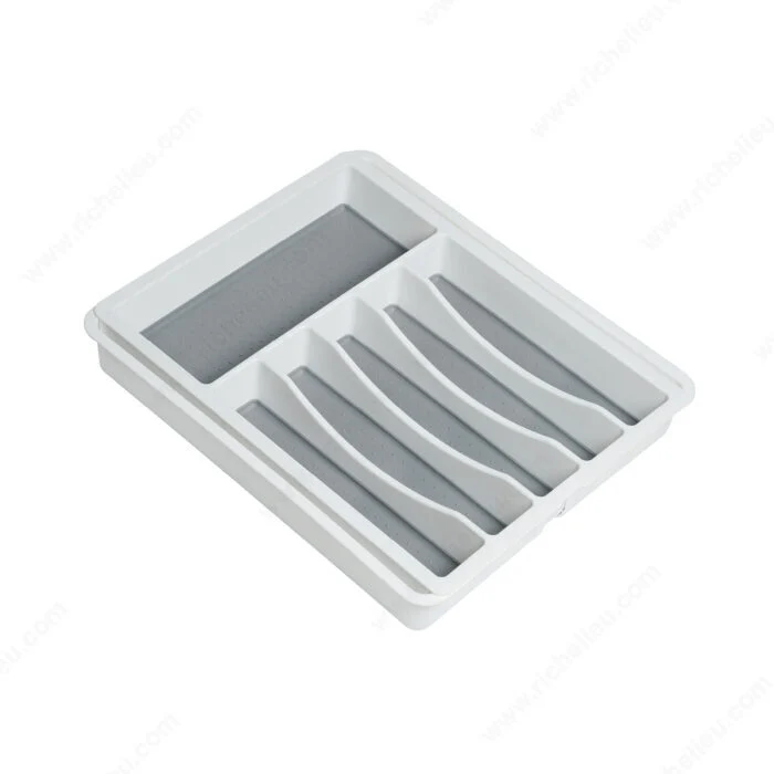 Organisateur de tiroir réglable 6–8 compartiments – Blanc/Gris