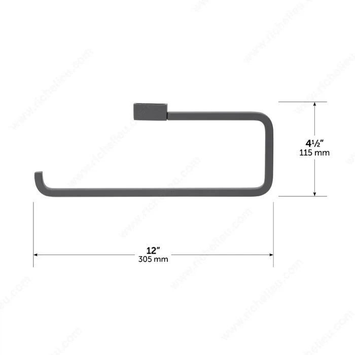 Support à rouleau de papier essuie-tout, fini graphite