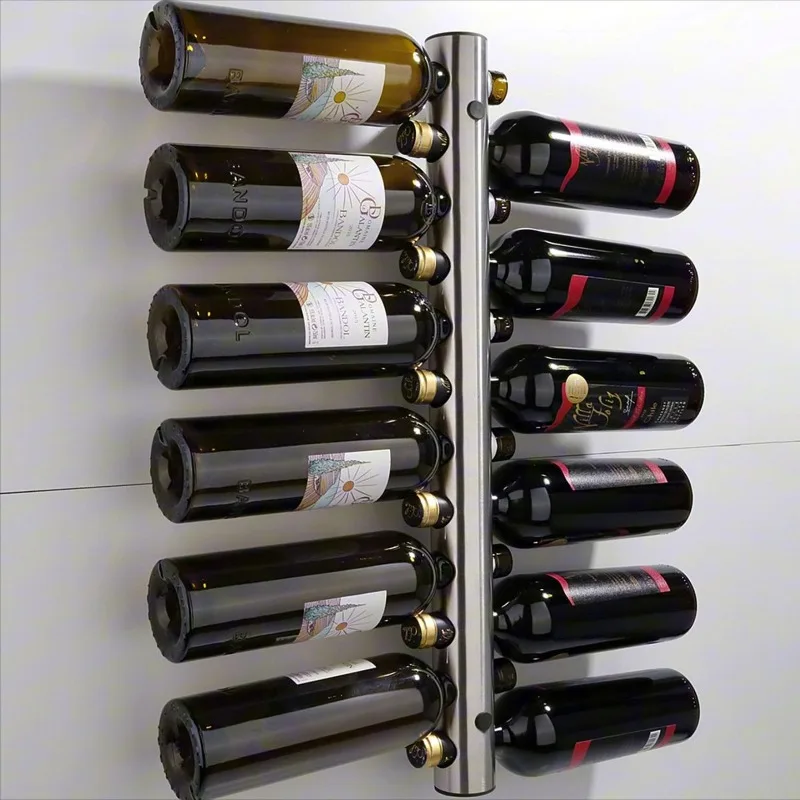 Porte bouteille mural inox — 8 ou 12 Bouteilles