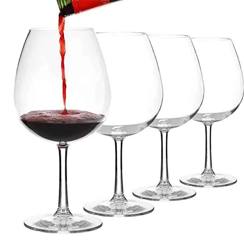 Lot 4 verres à Vin en Plastique Tritan Ballon 250ml