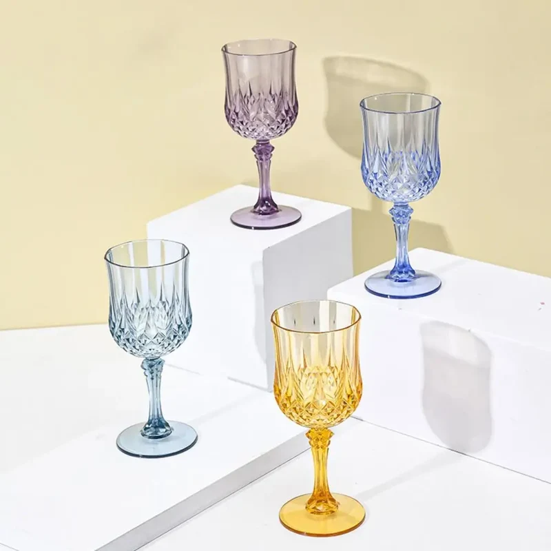 Ensemble 12 verres à Vin en Plastique Colorés