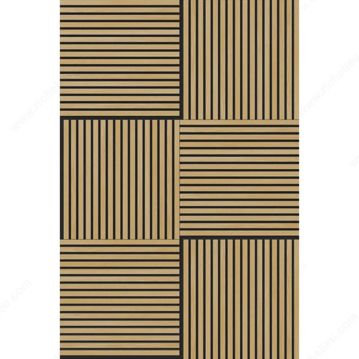 Ensemble de 6 tuiles rainurées acoustiques Kalmate - Chêne clair