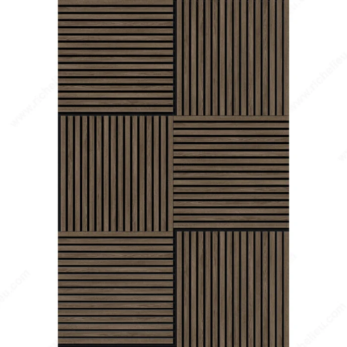 Ensemble de 6 tuiles rainurées acoustiques Kalmate - Noyer