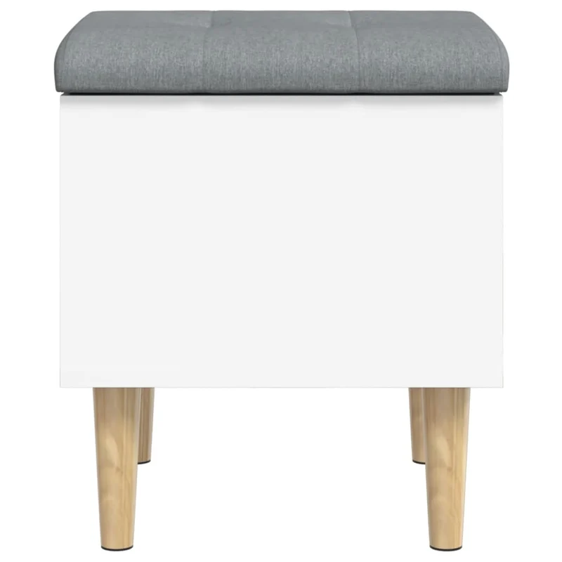Banc banquette tabouret avec espace de rangement 42 x 42 x 46 cm en bois d'ingénierie blanc DEC024710