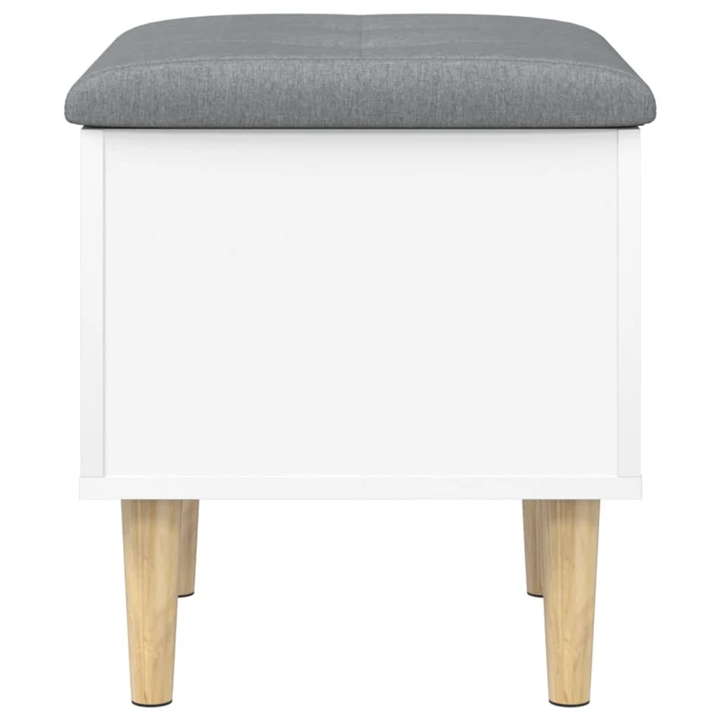 Banc banquette tabouret avec espace de rangement 42 x 42 x 46 cm en bois d'ingénierie blanc DEC024710