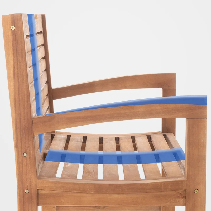 Banc en teck 120 cm avec dossier et accoudoirs design authentique et confortable 10_0008580