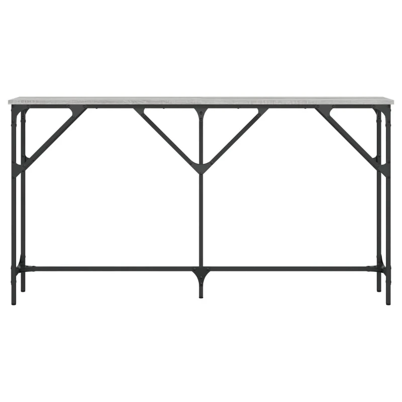 Table d'appoint console d'entrée 140 x 23 x 75 cm bois d'ingénierie gris et métal DEC032215