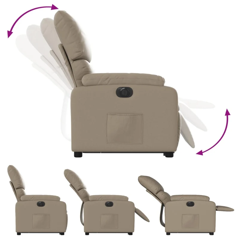 Fauteuil relax TV fonction de levage électrique très confortable en PVC couleur cappuccino DEC028251