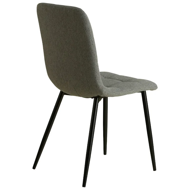Lot de 4 chaises de salle à manger cuisine confortable et moderne en tissu gris pieds en métal noir CDS06201