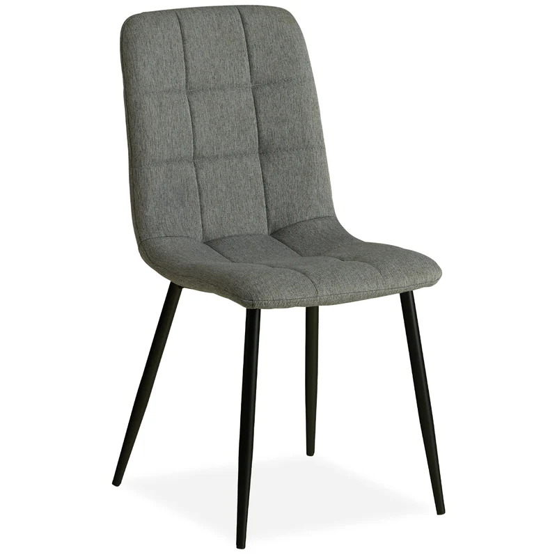 Lot de 6 chaises de salle à manger cuisine confortable et moderne en tissu gris pieds en métal noir CDS06301
