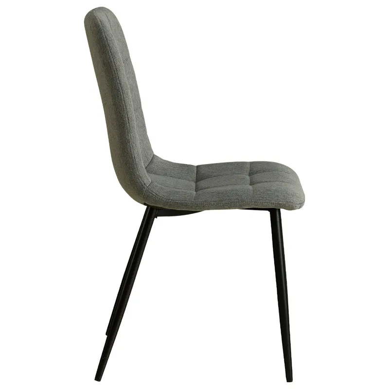 Lot de 6 chaises de salle à manger cuisine confortable et moderne en tissu gris pieds en métal noir CDS06301