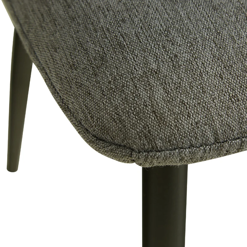 Lot de 6 chaises de salle à manger cuisine confortable et moderne en tissu gris pieds en métal noir CDS06301