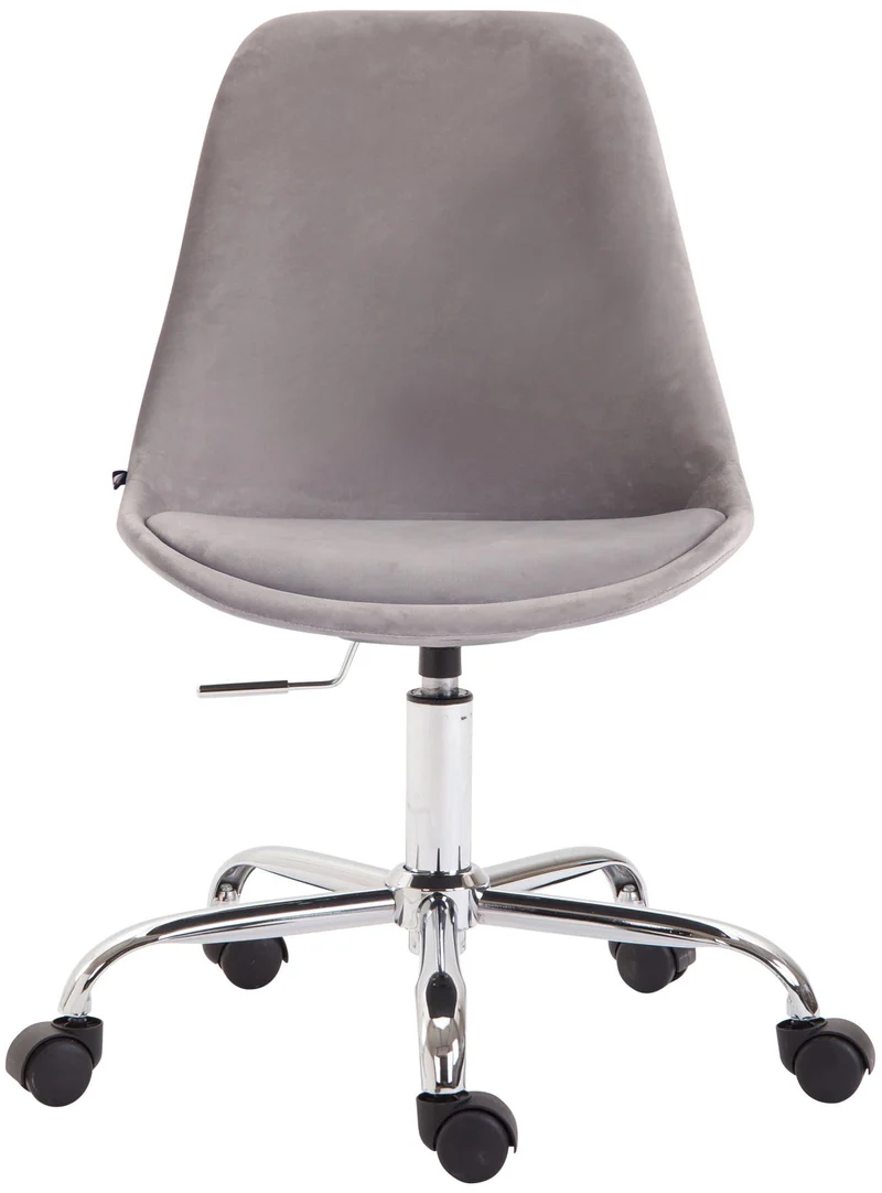 Chaise de bureau sur roulettes en tissu velours gris BUR10352