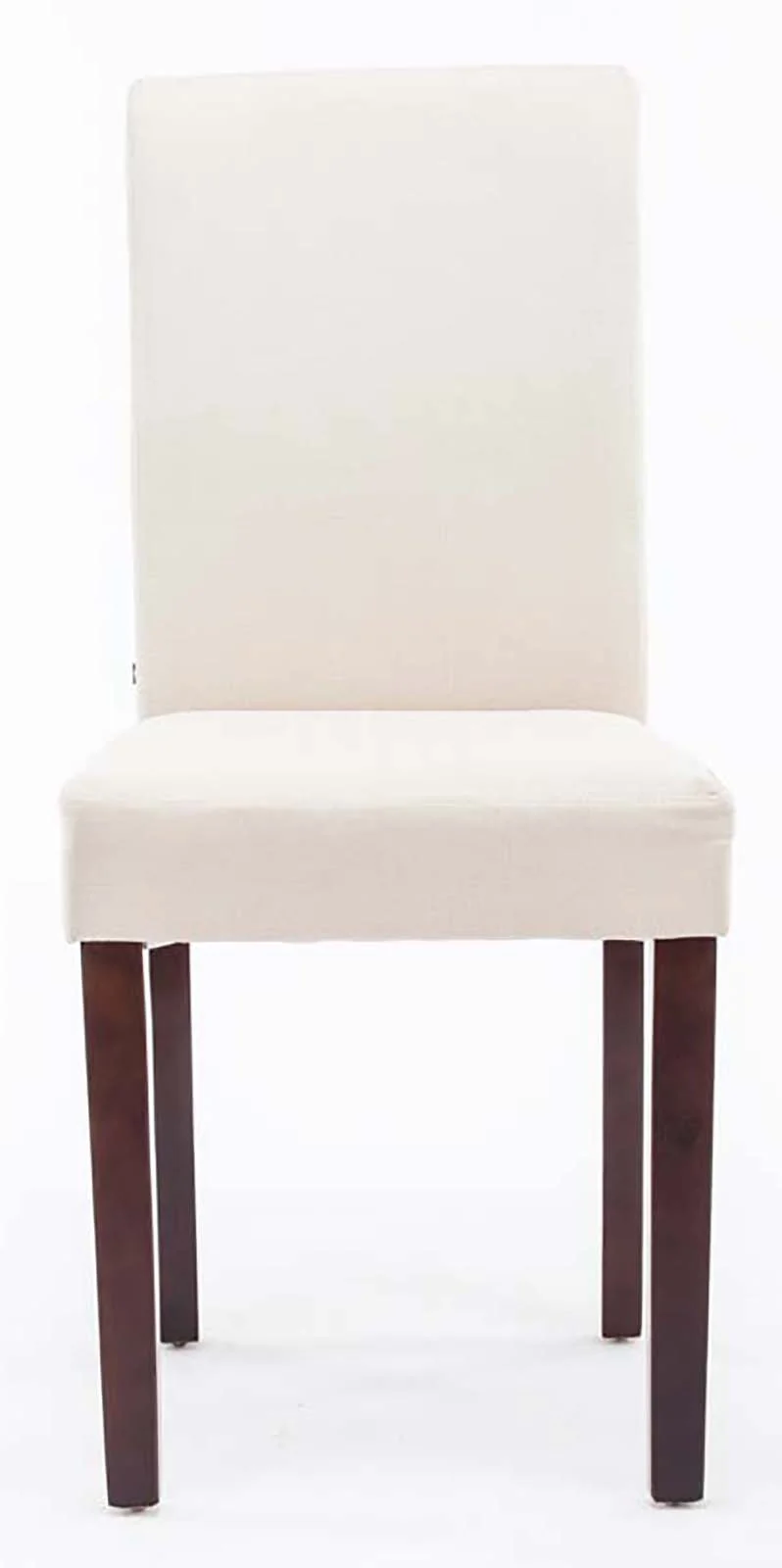 Chaise de salle à manger x1 design moderne en tissu crème et pieds en bois marron 10_0002028