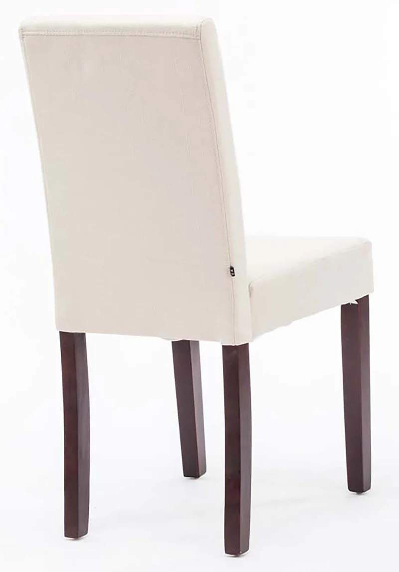 Chaise de salle à manger x1 design moderne en tissu crème et pieds en bois marron 10_0002028
