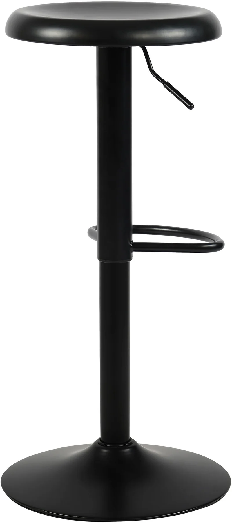 Set de 2 tabourets de bar hauteur réglable avec repose-pieds design moderne en métal noir 10_0005559