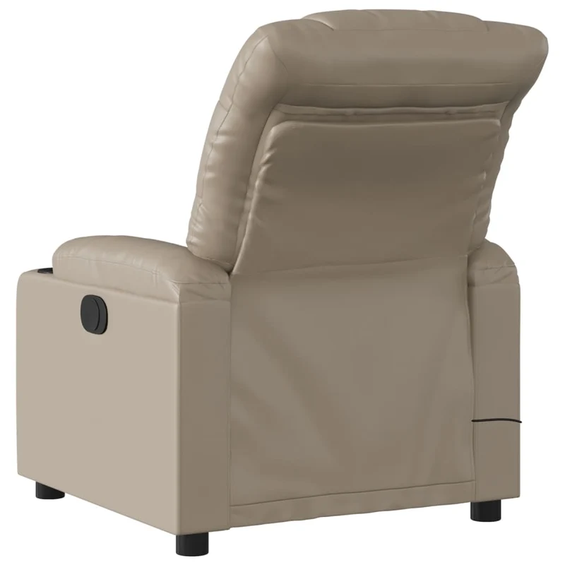 Fauteuil de relaxation TV fonction massage inclinable 6 points de massage en PVC cappuccino DEC026875