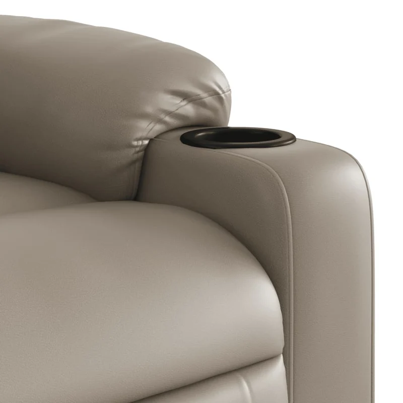 Fauteuil de relaxation TV fonction massage inclinable 6 points de massage en PVC cappuccino DEC026875