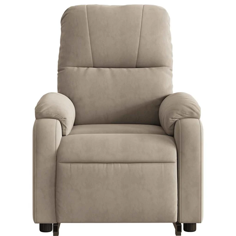 Fauteuil relax TV fonction de levage électrique très confortable en tissu microfibre taupe DEC028589