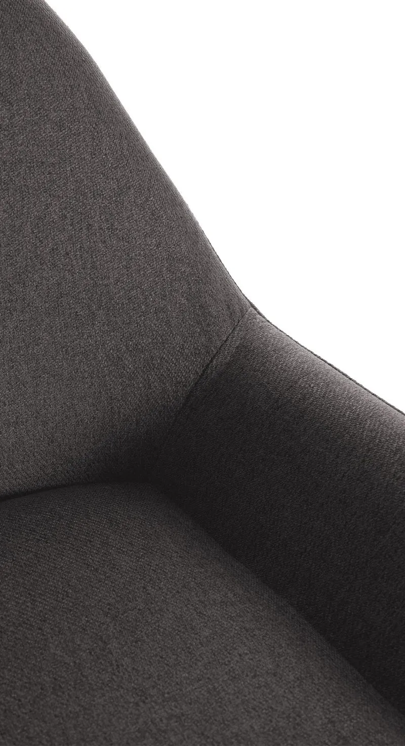 Lot de 2 tabourets de bar repose-pieds en forme d'arc en métal doré assise en tissu gris foncé TDB10793