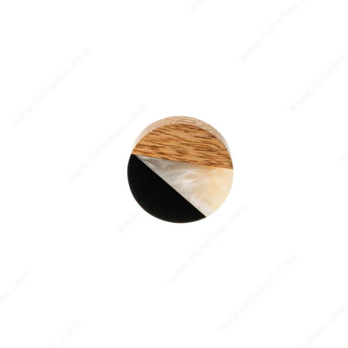 Bouton éclectique en résine et bois - 6654