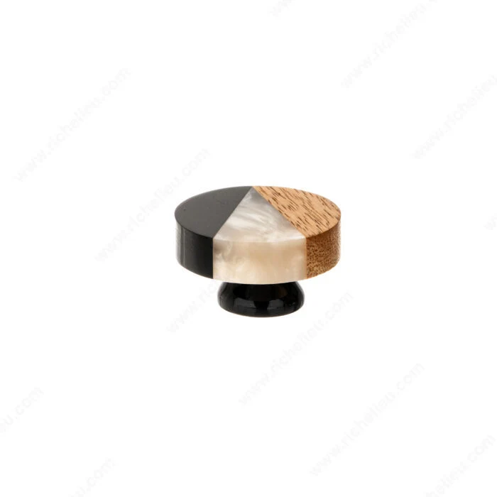 Bouton éclectique en résine et bois - 6654