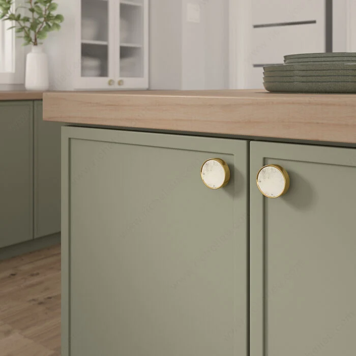 Bouton éclectique en marbre et laiton - 3010